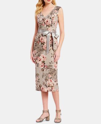 Adrianna Papell Metallic Floral-Print A ...